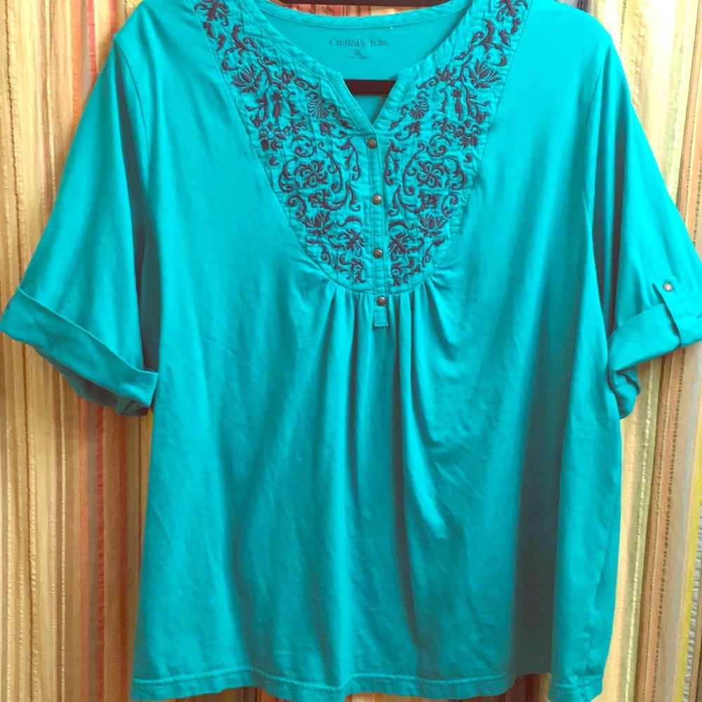Green Boho top
